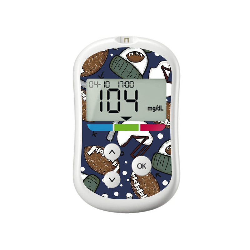 Peelz Winter Football for OneTouch Verio Flex Glucometer Peelz/Stickers White Smoke
