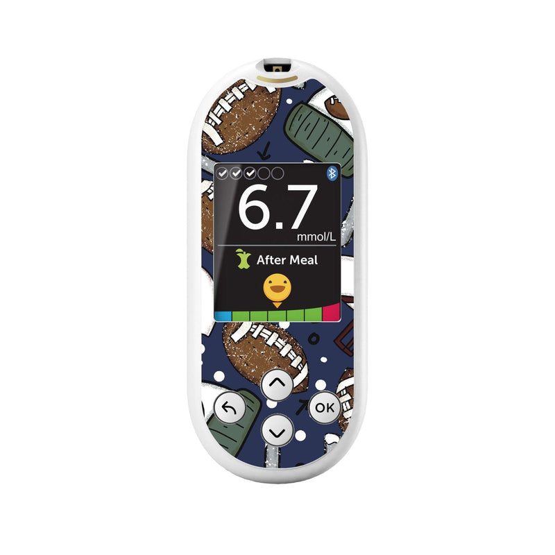 Peelz Winter Football for OneTouch Verio Reflect Glucometer Peelz/Stickers White Smoke