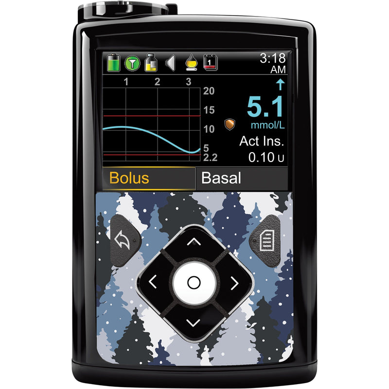 Peelz Winter Forest Sticker for Medtronic MiniMed 770G & 780G Peelz/Stickers Black Whole System Peelz (front back + clip)