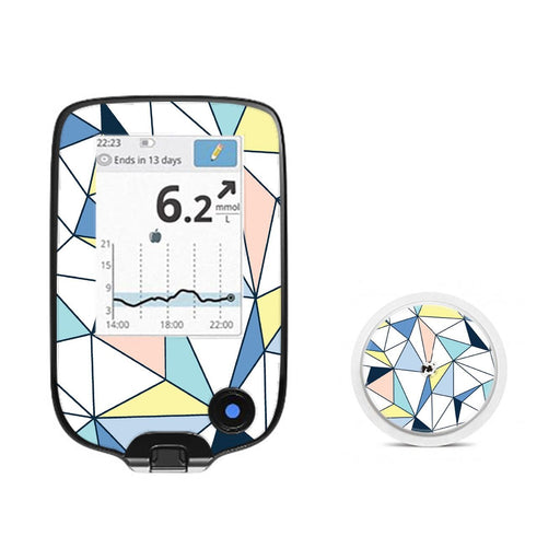 Peelz Winter Geometric Freestyle Libre 2 Peelz/Stickers White Smoke Receiver + Sensor