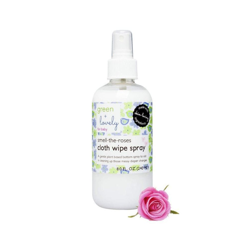 Green + Lovely Organic Smell the Roses Cloth Diaper Wipe Spray - Rose Water Infused - 8 oz. Smell the Roses Cloth Wipe Spray. Bottom Spray. Lavender 8 oz bottle