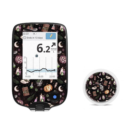 Peelz Woodland Witchy for Freestyle Libre 2 Peelz/Stickers White Smoke Receiver + Sensor