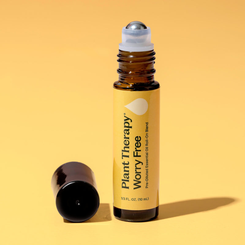 Plant Therapy Worry Free™ Essential Oil Blend Pre-Diluted Roll-On Essential Oil Light Goldenrod 10 mL