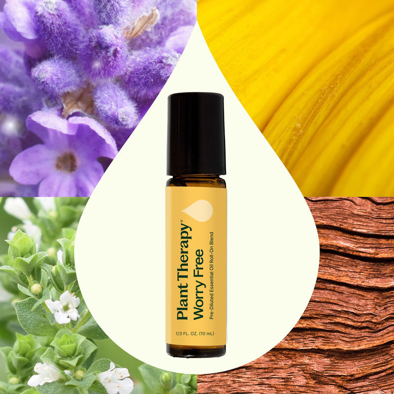Plant Therapy Worry Free™ Essential Oil Blend Pre-Diluted Roll-On Essential Oil Seashell 10 mL
