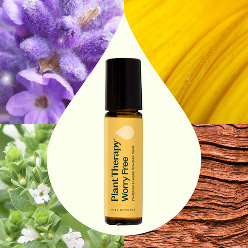 Plant Therapy Worry Free™ Essential Oil Blend Pre-Diluted Roll-On Essential Oil Seashell 10 mL