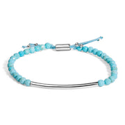 Bids.com Sterling Silver Turquoise Beads Station Bracelet with Bolo Clasp Bracelets White Smoke White.Sterling Silver / 8.5