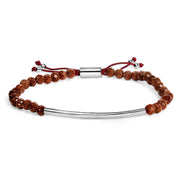 Bids.com Sterling Silver Sand Bead Station Bracelet Bolo Bracelets White Smoke White.Sterling Silver / 8.5