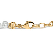 Bids.com 18K Yellow Gold Vermeil Cultured Pearl Station Link Bracelet Bracelets White Smoke Yellow.Sterling Silver / 7.25