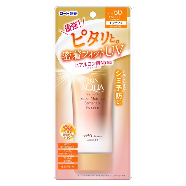 AsiaBeautyMall Rohto Skin Aqua Super Moisture Barrier UV Essence SPF 50+ PA++++ Sunscreen Antique White