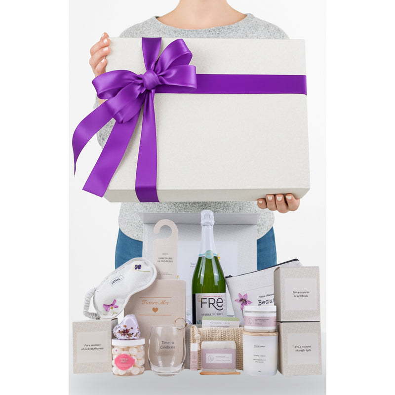 Lizush Bride to be gift box, Bridal shower gift basket Gift set for new mom Lavender No,Yes
