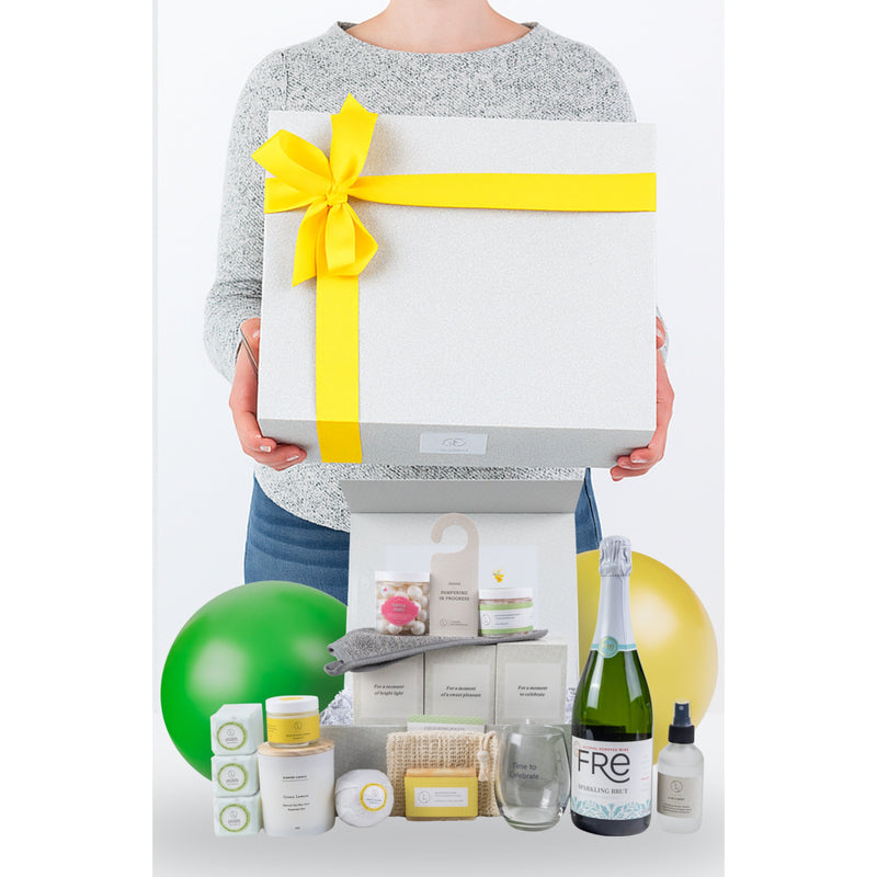 Lizush Congratulations gift basket, Celebration gift box Gift set for new mom Lavender No,Yes
