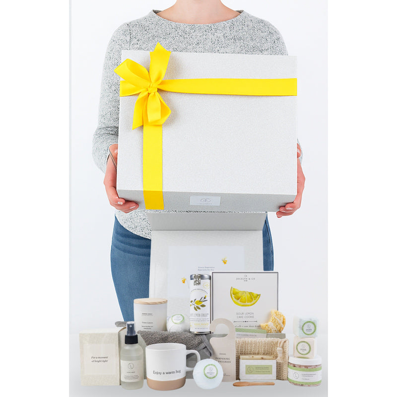Lizush Get Well Gift Basket, All Natural Care Package Gift set for new mom Lavender No,Yes