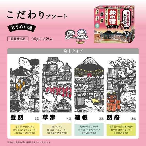 AsiaBeautyMall Kracie TABI NO YADO Travel Inn Special Clear Hot Spring Series Assortment Bath Salts Bath Salts Light Pink