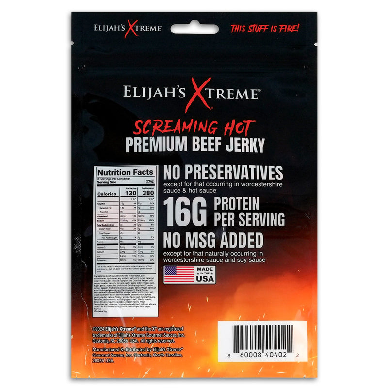 Elijah's Xtreme Elijah’s Xtreme Beef Jerky Bulk Trio - 6 bags of Each Flavor, 18 bags total (3lbs) Beef Jerky Black