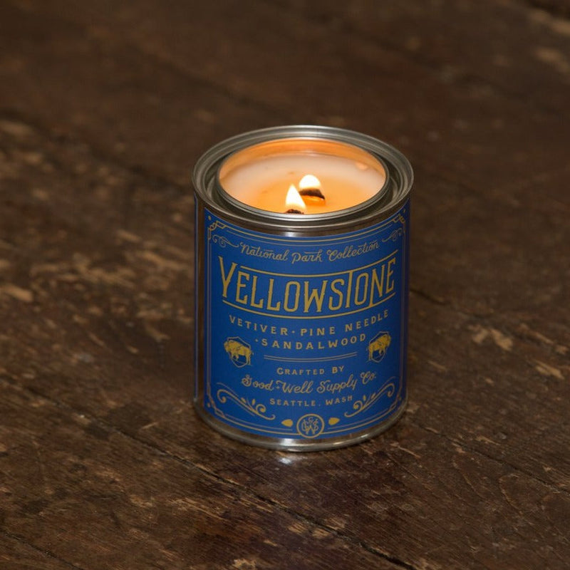 Good & Well Supply Co Yellowstone National Park Candle Candles Dark Slate Gray Half Pint / 8oz / Cotton Wick,Pint / 14oz / Cotton Wick