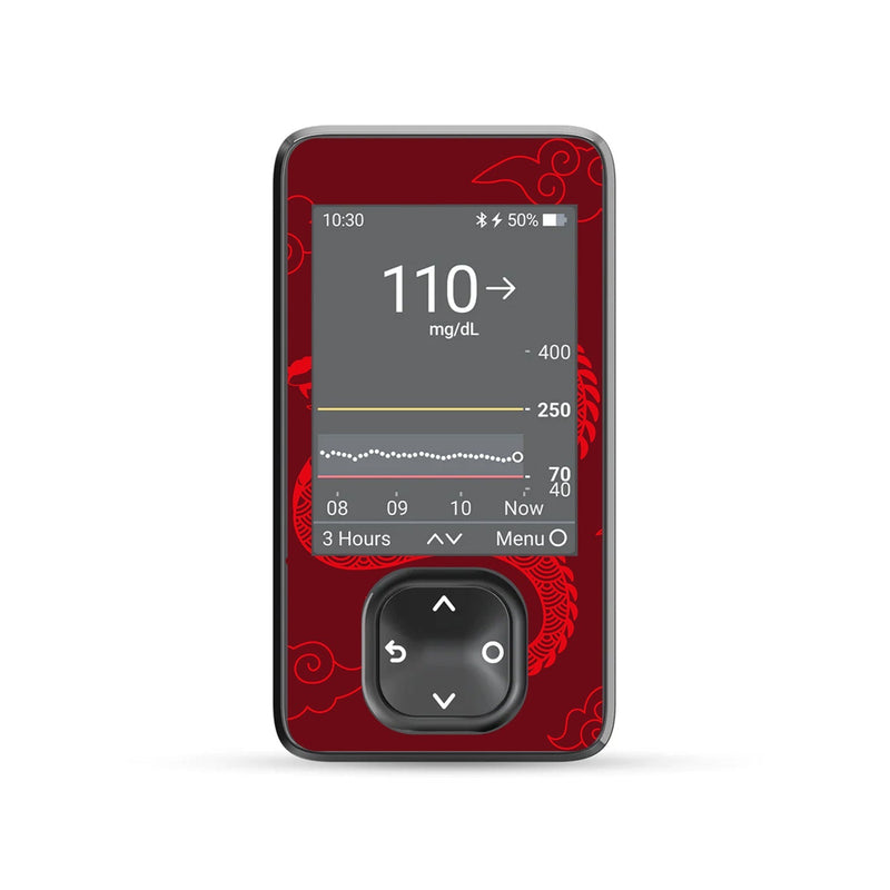 Peelz Year of the Dragon DEXCOM G7 and Stelo and G6 Touchscreen Receiver Sticker Peelz/Stickers Dim Gray