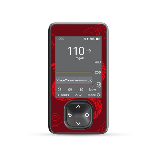 Peelz Year of the Dragon DEXCOM G7 and Stelo and G6 Touchscreen Receiver Sticker Peelz/Stickers Dim Gray