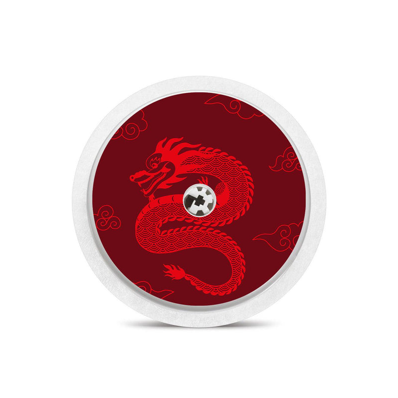 Peelz Year of the Dragon Freestyle Libre 2 Peelz/Stickers White Smoke Sensor Only