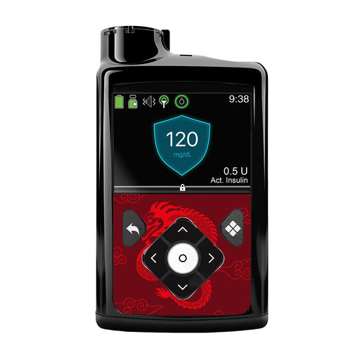 Peelz Year of the Dragon Sticker for Medtronic MiniMed 770G & 780G Peelz/Stickers Black Whole System Peelz (front back + clip)