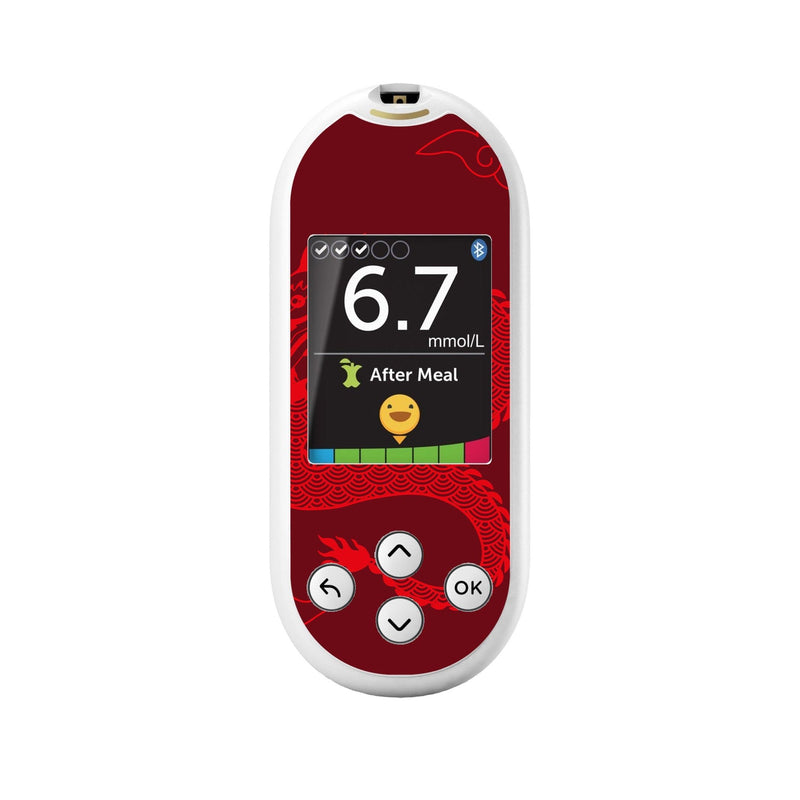 Peelz Year of the Dragon for OneTouch Verio Reflect Glucometer Peelz/Stickers White Smoke