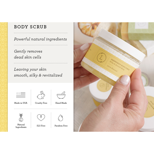 Lizush Reviving set with Grapefruit shea butter and Body scrub CREAMS & OILS Light Gray