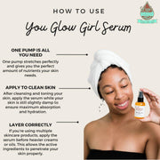 Lizzie's All-natural Products You Glow Girl Face Serum Antique White 2 oz pump bottle