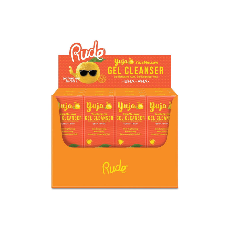 Rude Cosmetics YujaMellow Gel Cleanser Paper Display, 12pcs Wholesale Set Tomato