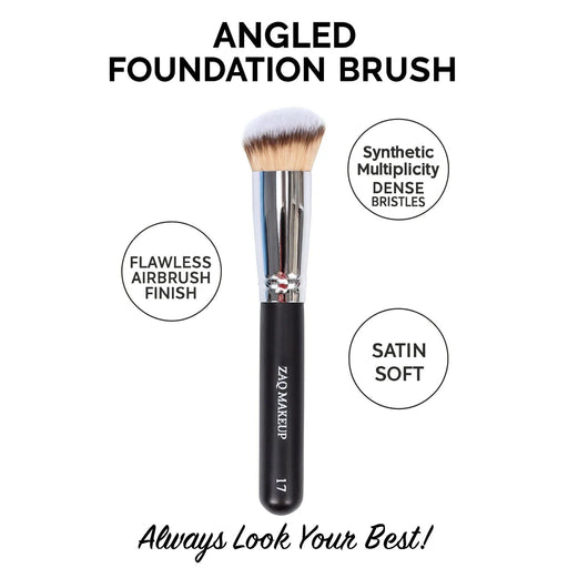 ZAQ Skin & Body ANGLED ROUNDED FOUNDATION BRUSH Make Up White Smoke