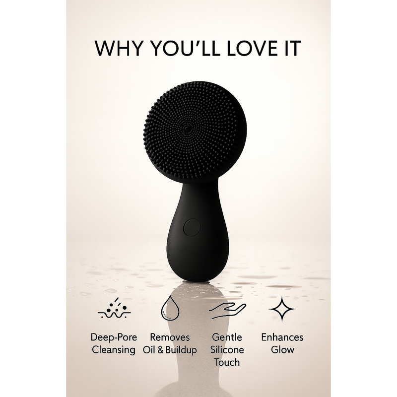 ZAQ Skin & Body Tara Sonic Facial Cleansing Brush Skin Care White Smoke Black