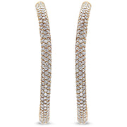 Bids.com 18K Rose Gold 6.90 Cttw Pave Set Diamond Inside Out Eternity Hoop Earrings (F-G Color, VS1-VS2 Clarity) Earrings White Smoke Rose.Gold / 6.9