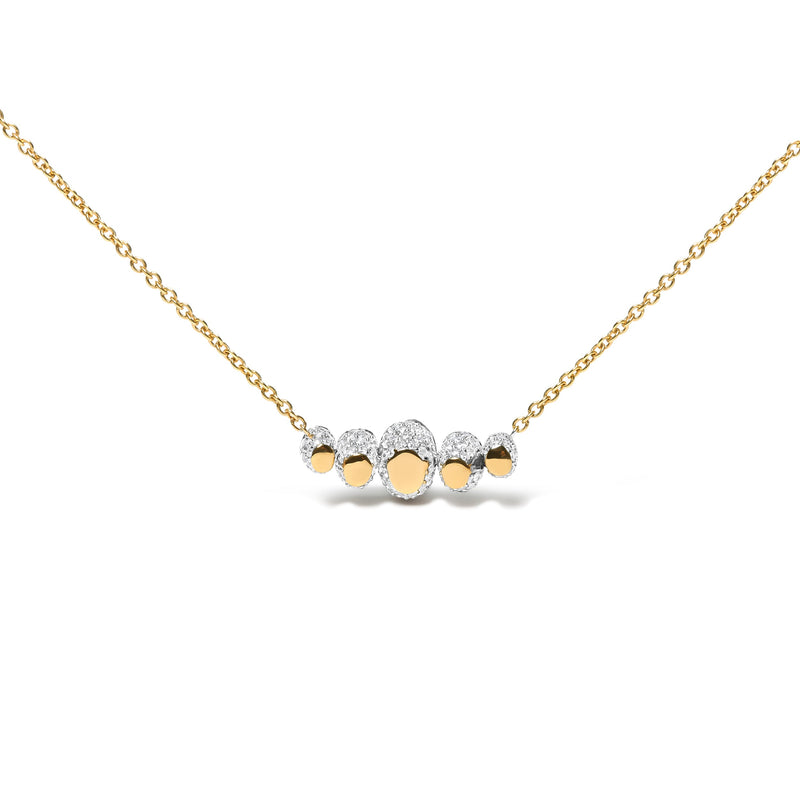 Bids.com 18K Rose Gold 3/4 Cttw Pave Diamonds and Graduated Green Tsavorite Gemstone Curved Bar Choker Necklace (G-H Color, SI1-SI2 Clarity) - Adjustable up to 14" - 16.5" Necklaces White Smoke Rose.Gold / 16.5