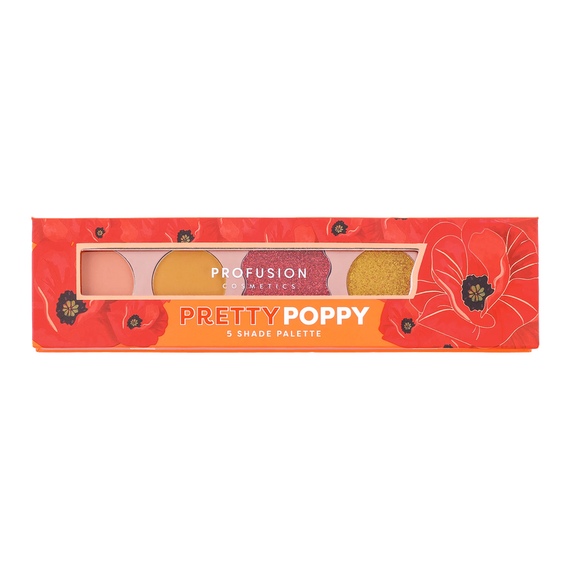 Profusion Cosmetics Blooming Hues 5 shade palette Eye Tomato Romantic Rose,Honest Hibiscus,Delightful Dahlia,Terrific Tulip,Peaceful Peony,Pretty Poppy