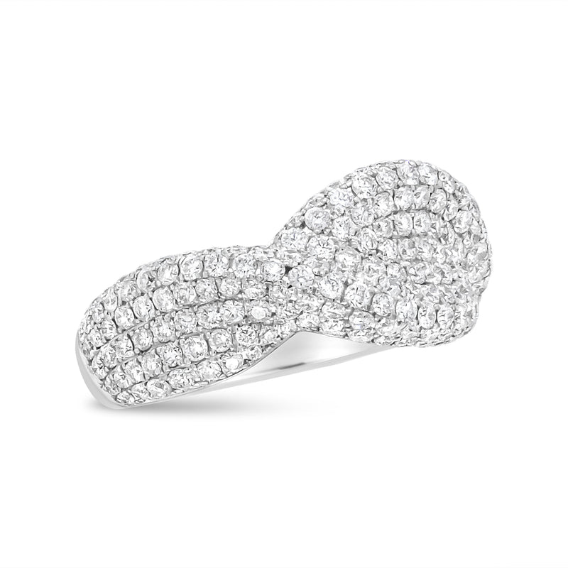 Bids.com 18K White Gold Cluster 2 1/4 Cttw Diamond Fashion Ring (F-G Color, VS1-VS2 Clarity) - Ring Size 7 Rings White Smoke 7 / White.Gold
