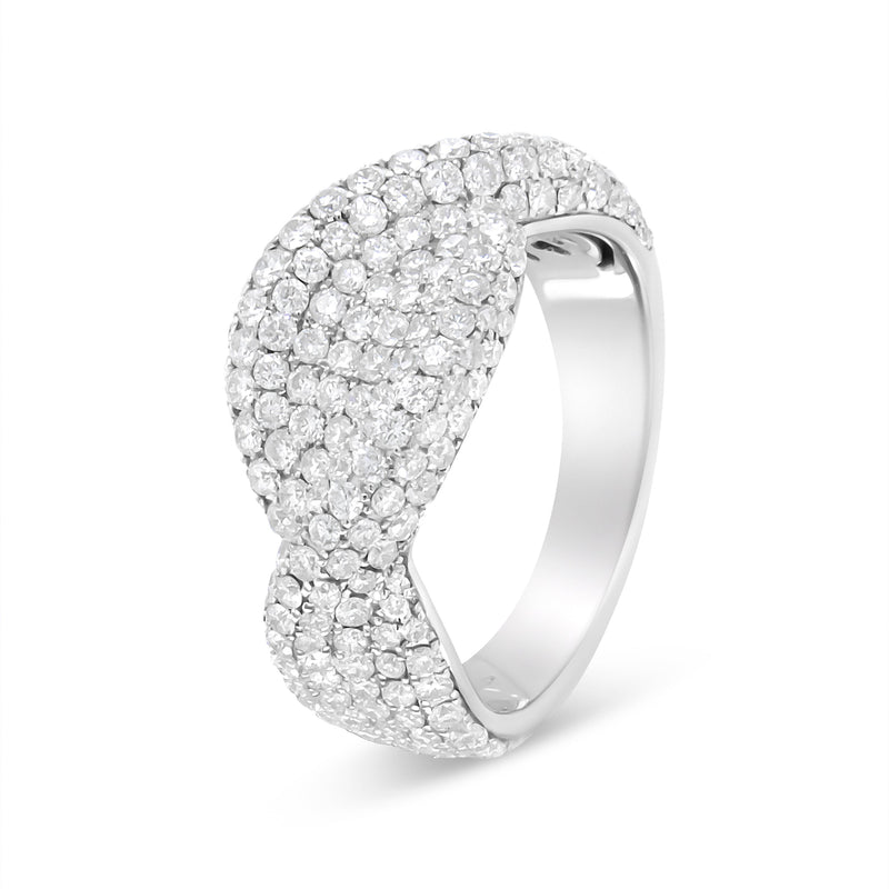 Bids.com 18K White Gold Cluster 2 1/4 Cttw Diamond Fashion Ring (F-G Color, VS1-VS2 Clarity) - Ring Size 7 Rings White Smoke 7 / White.Gold
