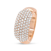 Bids.com 18K Rose Gold 1.00 Cttw Diamond Multi Row Dome Band Ring (F-G Color, VS1-VS2 Clarity) - Ring size 7 Rings White Smoke 7 / Rose.Gold