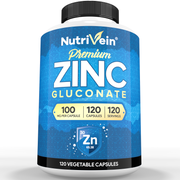 Nutrivein Nutrivein Premium Zinc Gluconate 100mg - 120 Capsules QZ-0LPB-QKOI White Smoke
