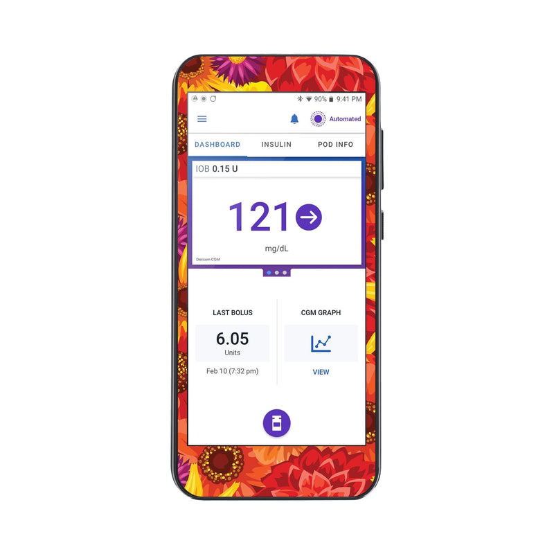 Peelz Zinnia Harvest Sticker for Omnipod® 5 Controller – Pump Peelz Peelz/Stickers White Smoke