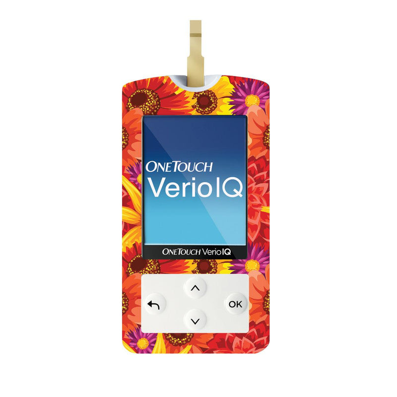Peelz Zinnia Harvest for OneTouch Verio IQ Glucometer Peelz/Stickers White Smoke