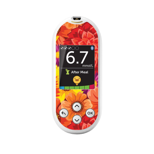Peelz Zinnia Harvest for OneTouch Verio Reflect Glucometer Peelz/Stickers White Smoke