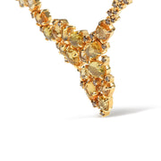 Bids.com 18K Yellow Gold 1/2 Cttw Brown Diamond and Multi-Size Oval Yellow Sapphire Cluster Cascade Station Necklace (Brown Color, SI1-SI2 Clarity) - Adjustable up to 14" to 16" Necklaces White Smoke Yellow.Gold / 16