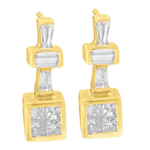 Bids.com 14K Yellow Gold 1 1/3 cttw Diamond Hoop Earrings (G-H, VS1-VS2) Earrings White Smoke Yellow.Gold / 1.33