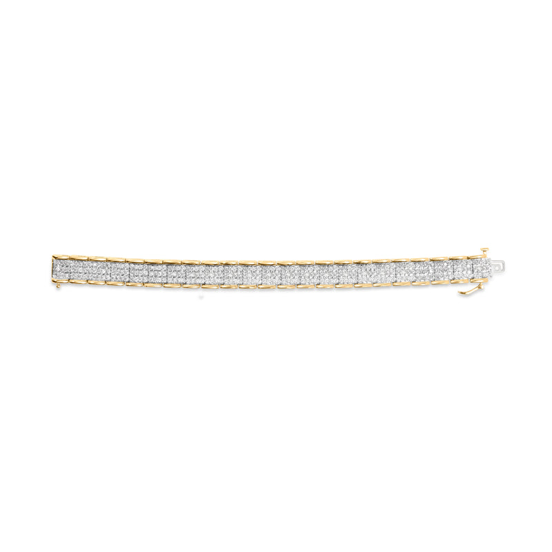 Bids.com 10K Yellow Gold 5.00 Cttw Round-Cut Diamond Link 7" Bracelet (J-K Color, I1-I2 Clarity) Bracelets White Smoke Yellow.Gold / 7