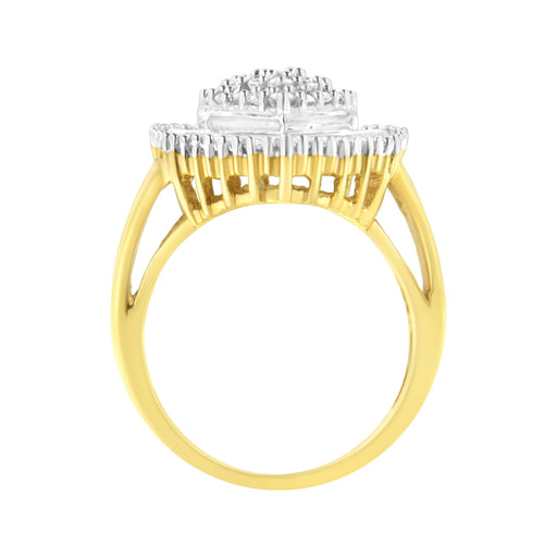 Bids.com 10K Yellow Gold 1.0 Cttw Round and Baguette Cut Diamond Oval Shaped Cluster Ring (I-J Color, I1-I2 Clarity) - Size 7 Rings White Smoke 8 / Yellow.Gold,7 / Yellow.Gold,6 / Yellow.Gold,9 / Yellow.Gold