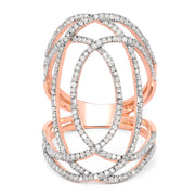 Bids.com 14K Rose Gold Plated 0.73 Carat Genuine White Diamond .925 Sterling Silver Ring Rings White Smoke size 6.00,size 8.00,size 9.00,size 7.00
