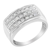 Bids.com 14K White Gold Men's Diamond Channel Set Band Ring (1 cttw, H-I Color, SI2-I1 Clarity) Rings White Smoke 13 / White.Gold,11 / White.Gold,10.5 / White.Gold,10.25 / White.Gold,10 / White.Gold,12 / White.Gold