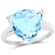Bids.com 9.00 Carat Genuine Blue Topaz .925 Sterling Silver Ring Rings White Smoke size 9.00,size 6.00,size 7.00,size 8.00