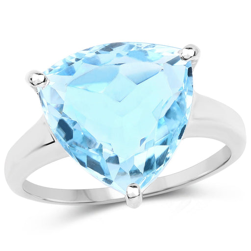Bids.com 9.00 Carat Genuine Blue Topaz .925 Sterling Silver Ring Rings White Smoke size 9.00,size 6.00,size 7.00,size 8.00
