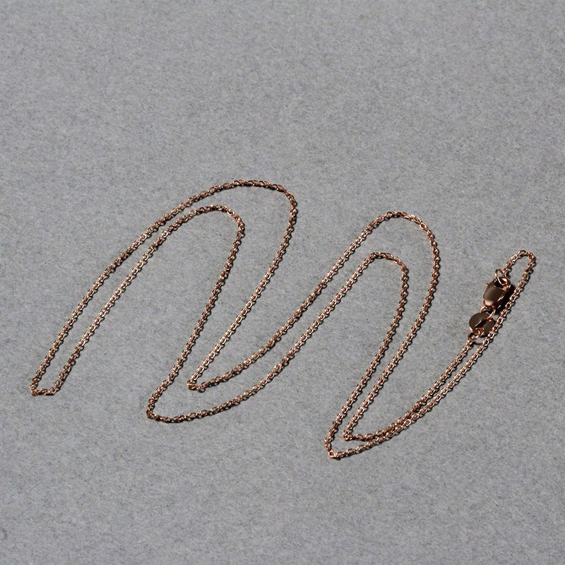 Bids.com Diamond Cut Cable Link Chain in 14k Rose Gold (0.8 mm) Necklaces Dark Gray 16 / Rose Gold,18 / Rose Gold,20 / Rose Gold,One / Rose Gold