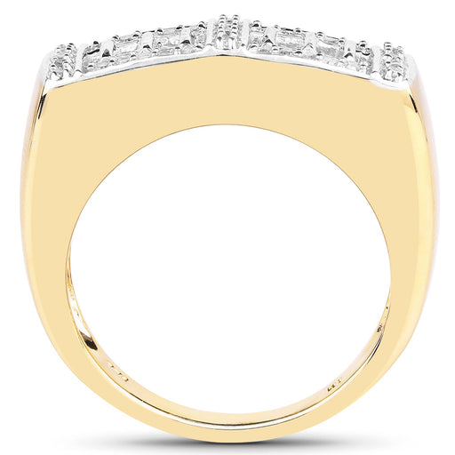 Bids.com 14K Yellow Gold Plated 0.19 Carat Genuine White Diamond .925 Sterling Silver Ring Rings White Smoke size 9.00,size 11.00,size 6.00,size 7.00,size 8.00,size 10.00