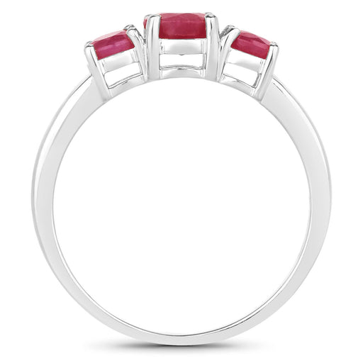 Bids.com 1.15 Carat Genuine Ruby 14K White Gold Ring Rings White Smoke size 5.00,size 6.00,size 7.00,size 8.00,size 9.00